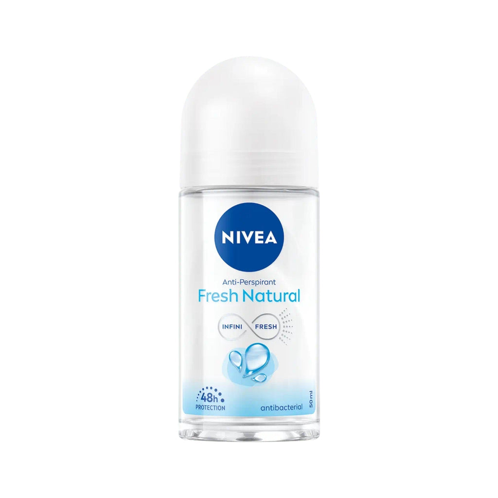 Refect Beauty Nivea Fresh Natural roll-on deodorant for women in a clear 50ml bottle with a white cap