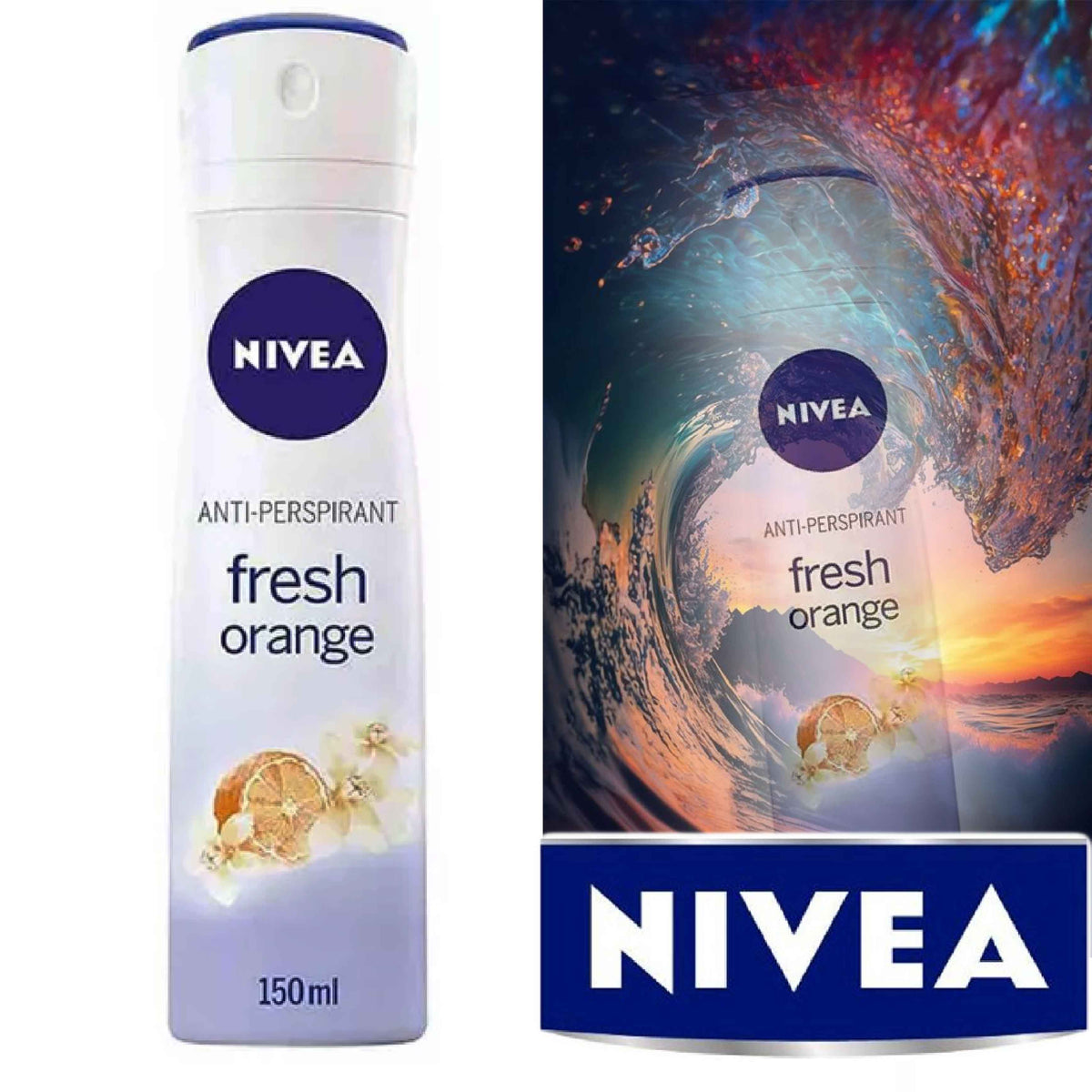 Refect Beauty Nivea Fresh Orange anti-perspirant deodorant spray for women with a refreshing citrus scent