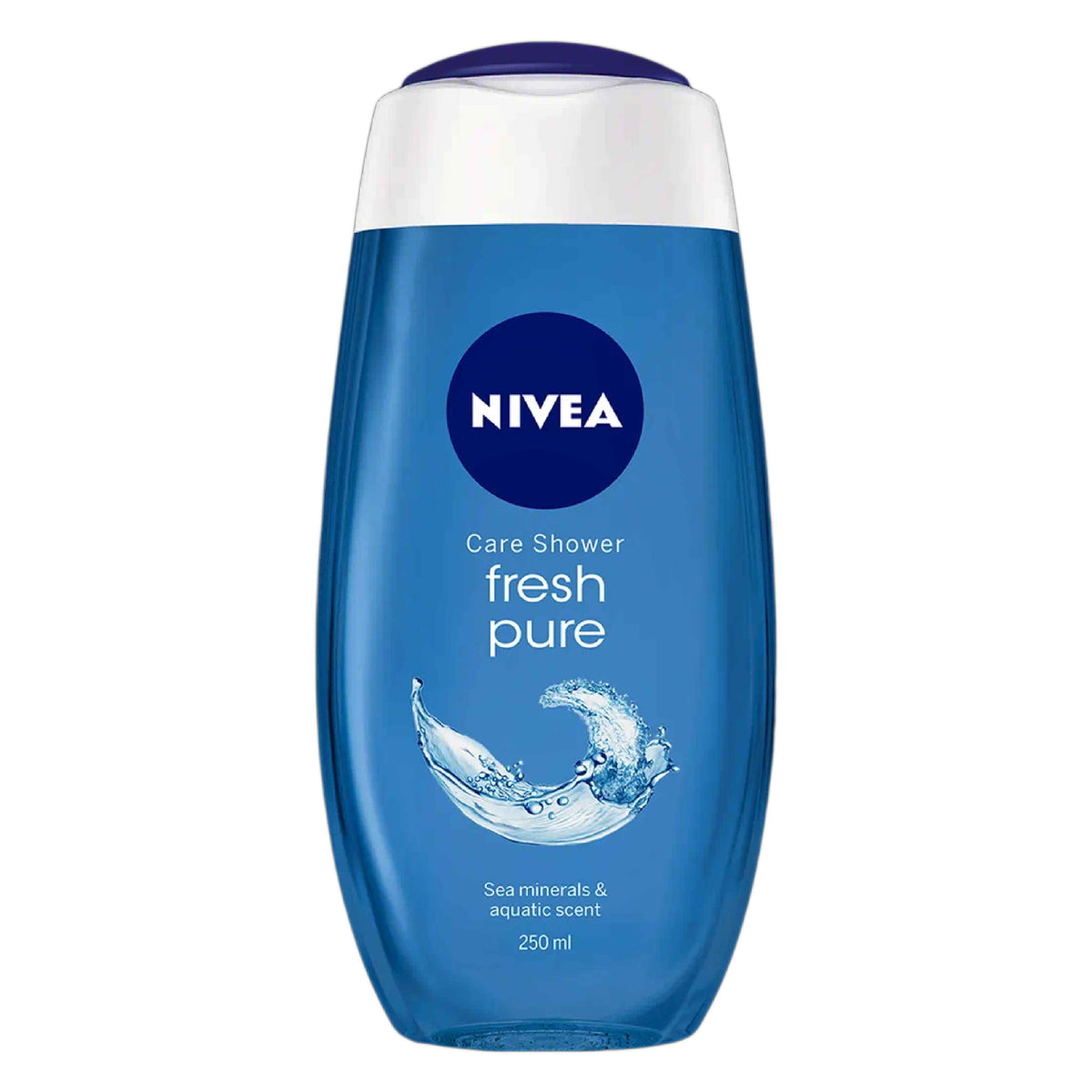 Refect Beauty Nivea Fresh Pure shower gel bottle with blue packaging and sea mineral infusion for refreshing cleansing