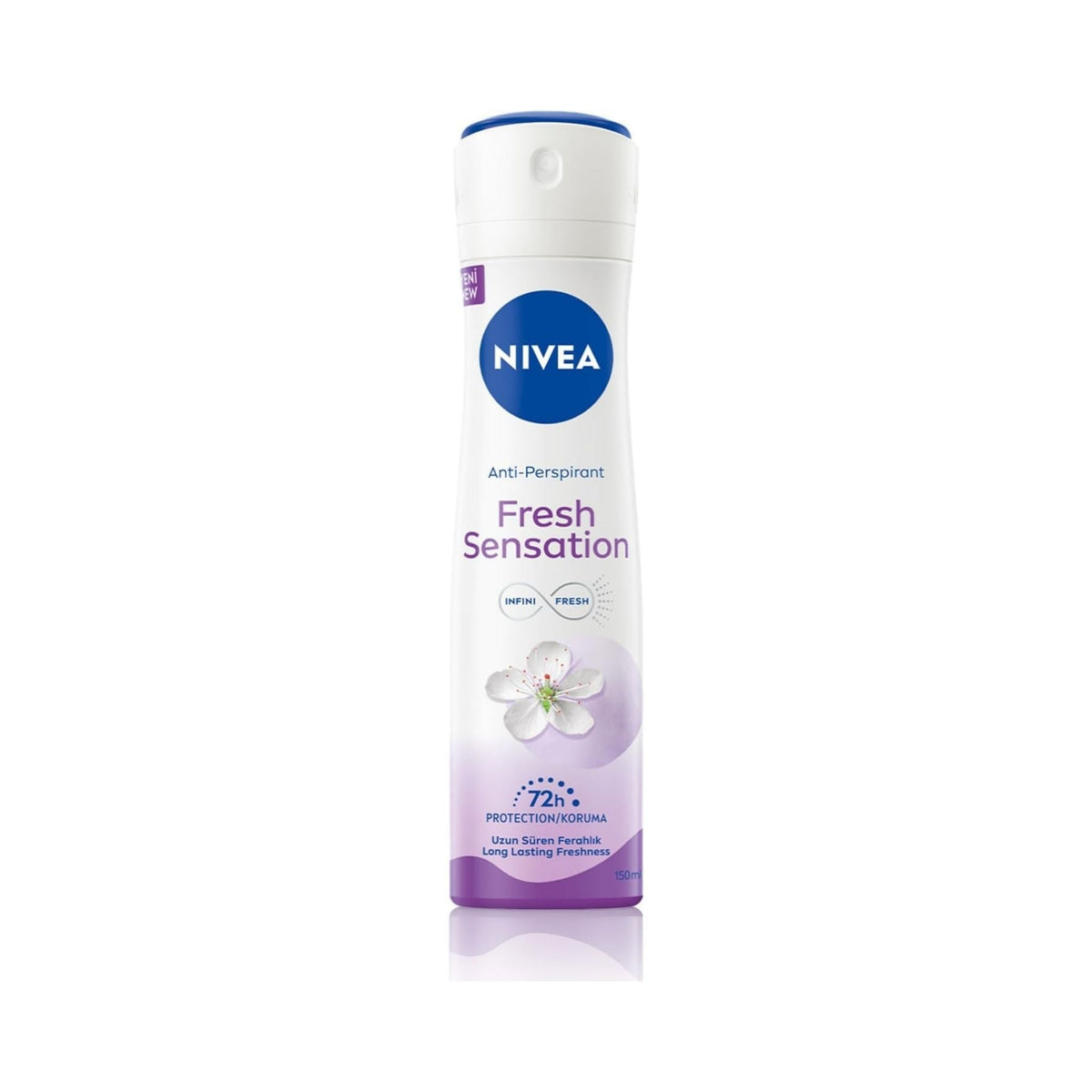 Refect Beauty NIVEA Women Fresh Sensation antiperspirant deodorant spray in a white and purple 150ml aerosol can
