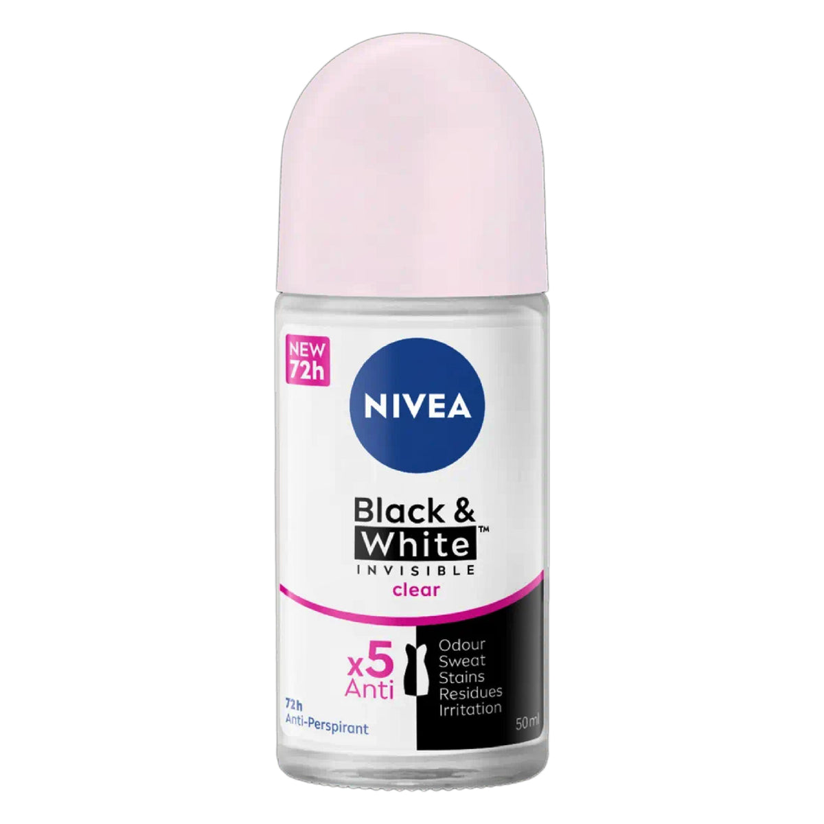 Refect Beauty Nivea Black & White Invisible Clear anti-perspirant roll-on for women in a 50ml bottle