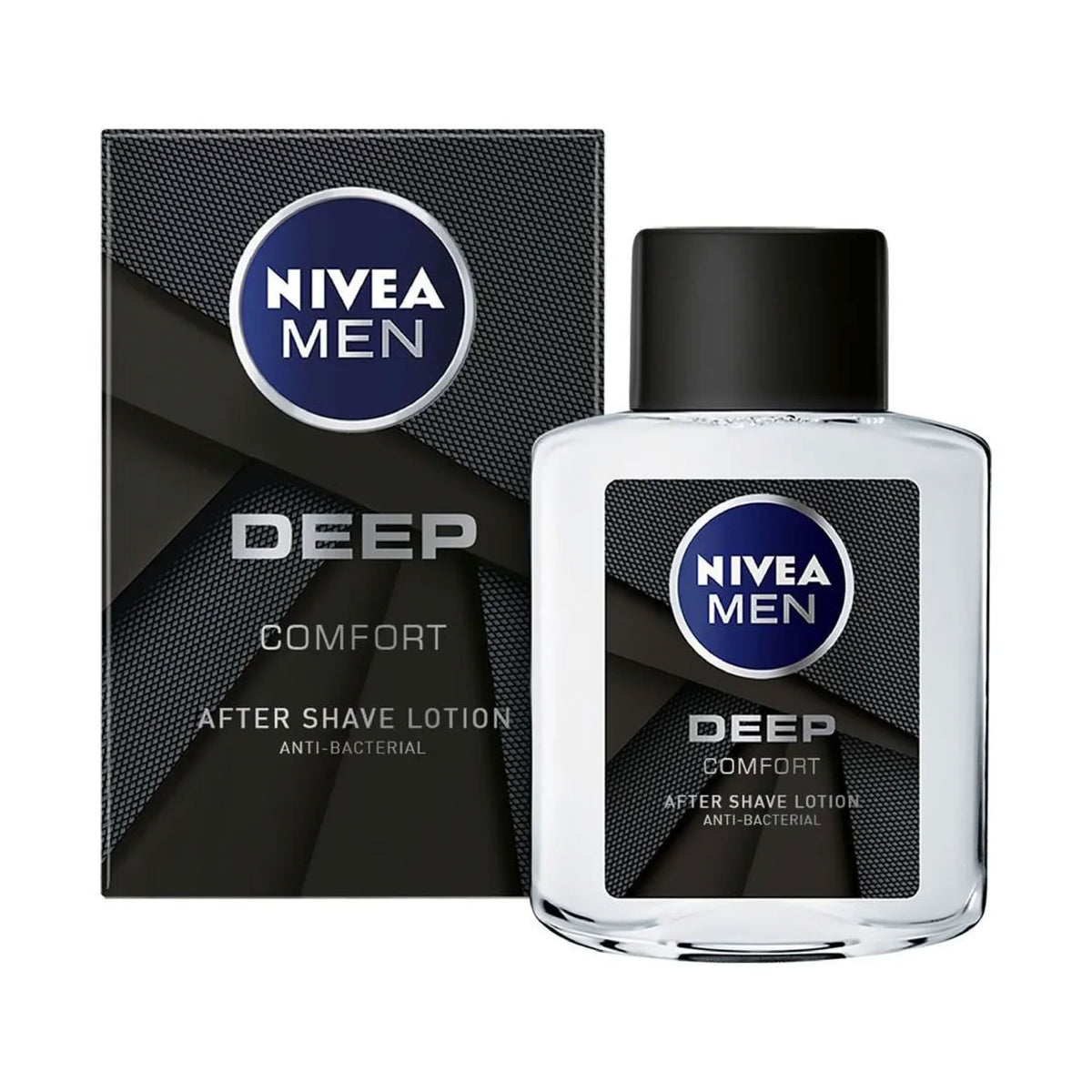Refect Beauty Nivea Men Deep Comfort anti-bacterial after shave lotion bottle and packaging box