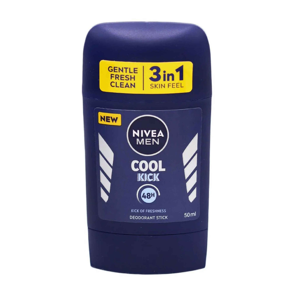 Refect Beauty Nivea Men Cool Kick 3-in-1 anti-perspirant deodorant stick in a dark blue container