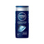 Refect Beauty Nivea Men Cool Kick 3-in-1 shower gel bottle with menthol for body, face, and hair in blue packaging.