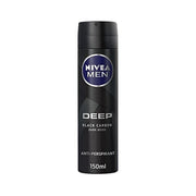 Refect Beauty Nivea Men Deep Black Carbon antiperspirant spray with a masculine dark wood scent in a 150ml can.