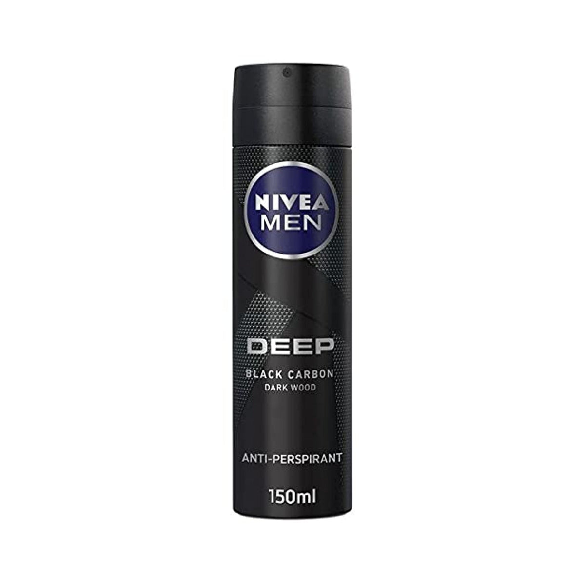 Refect Beauty Nivea Men Deep Black Carbon antiperspirant spray with a masculine dark wood scent in a 150ml can.