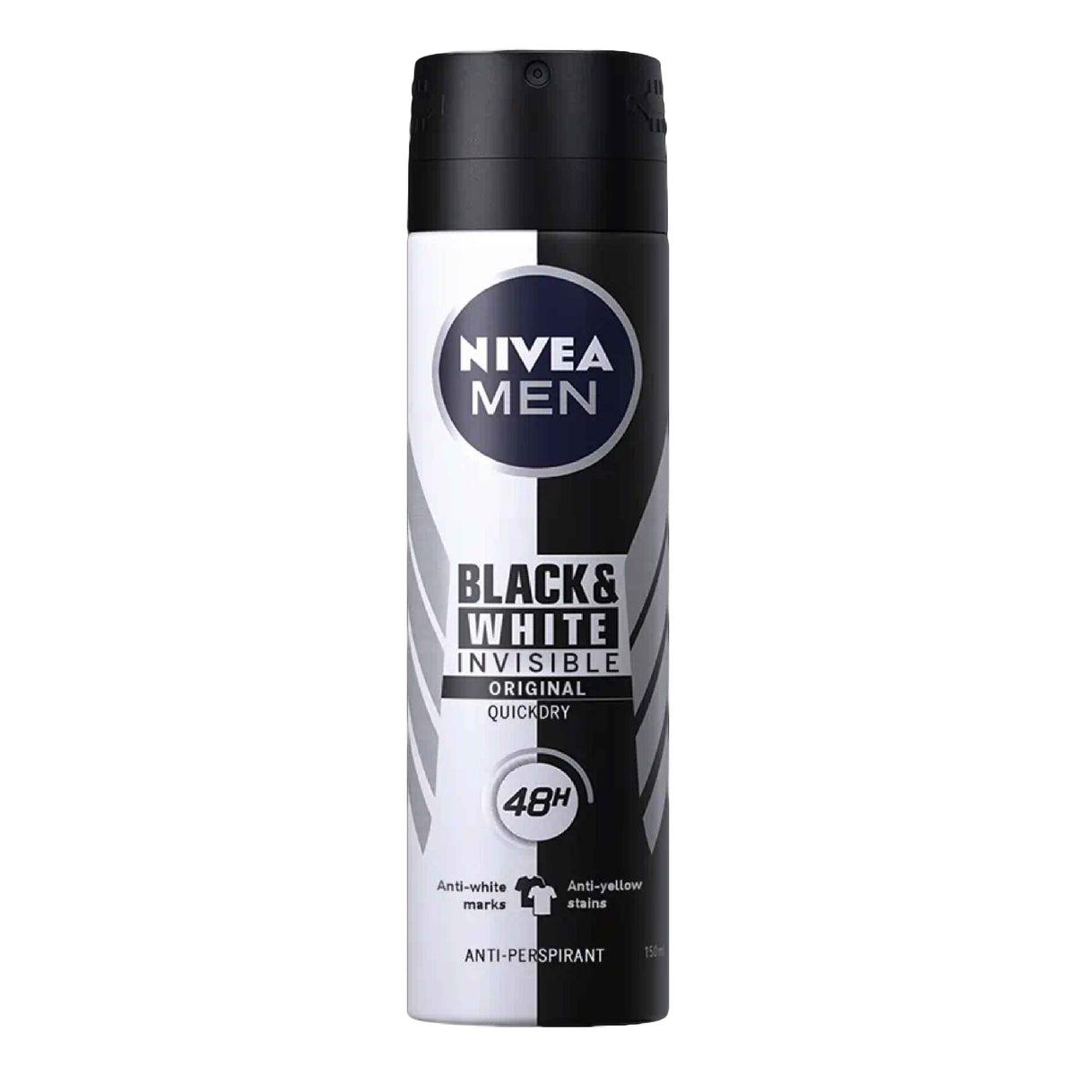 Refect Beauty Nivea Men Black and White Original anti-perspirant spray bottle for 48-hour sweat and stain protection.