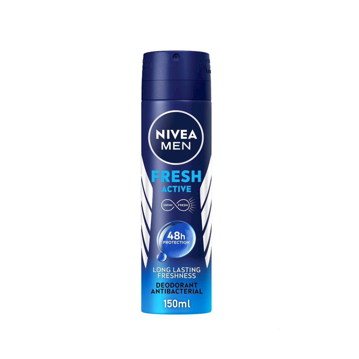 Refect Beauty Nivea Men Fresh Active deodorant spray bottle with blue packaging and 48h protection label.