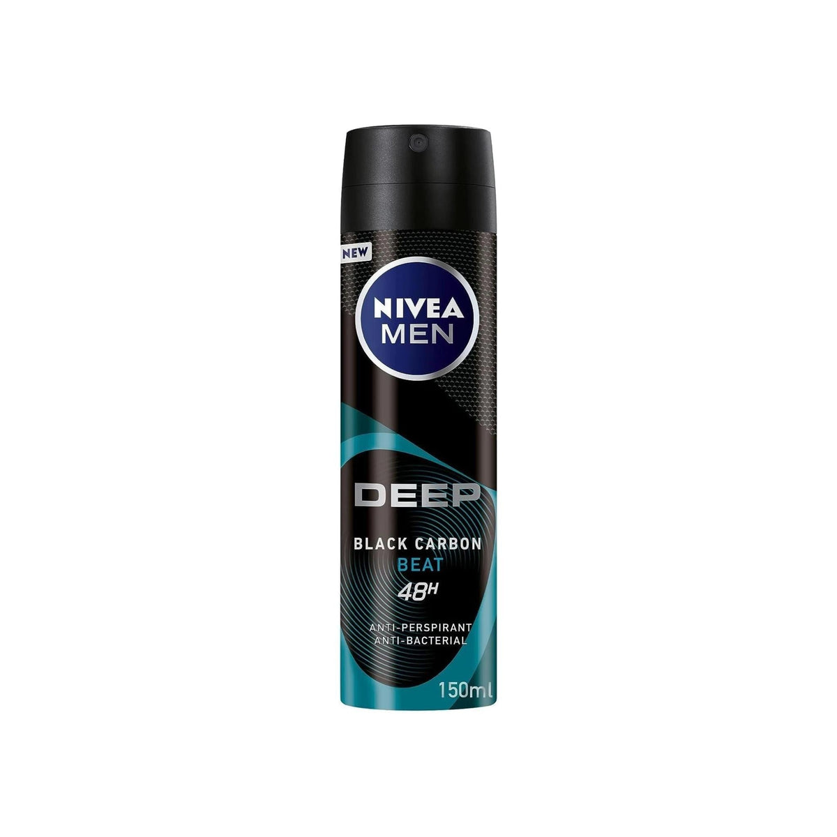 Refect Beauty Nivea Men Deep Black Carbon Beat body spray with 48-hour anti-perspirant and anti-bacterial protection.
