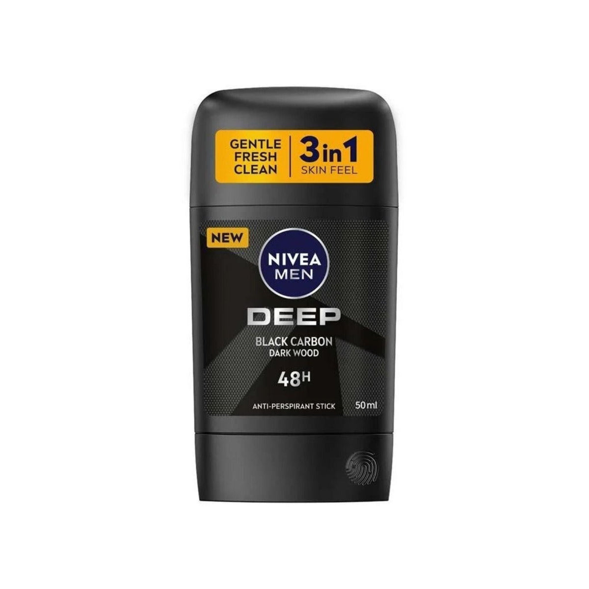 Refect Beauty Nivea Men Deep Black Carbon antiperspirant deodorant stick with 48-hour protection and woody scent