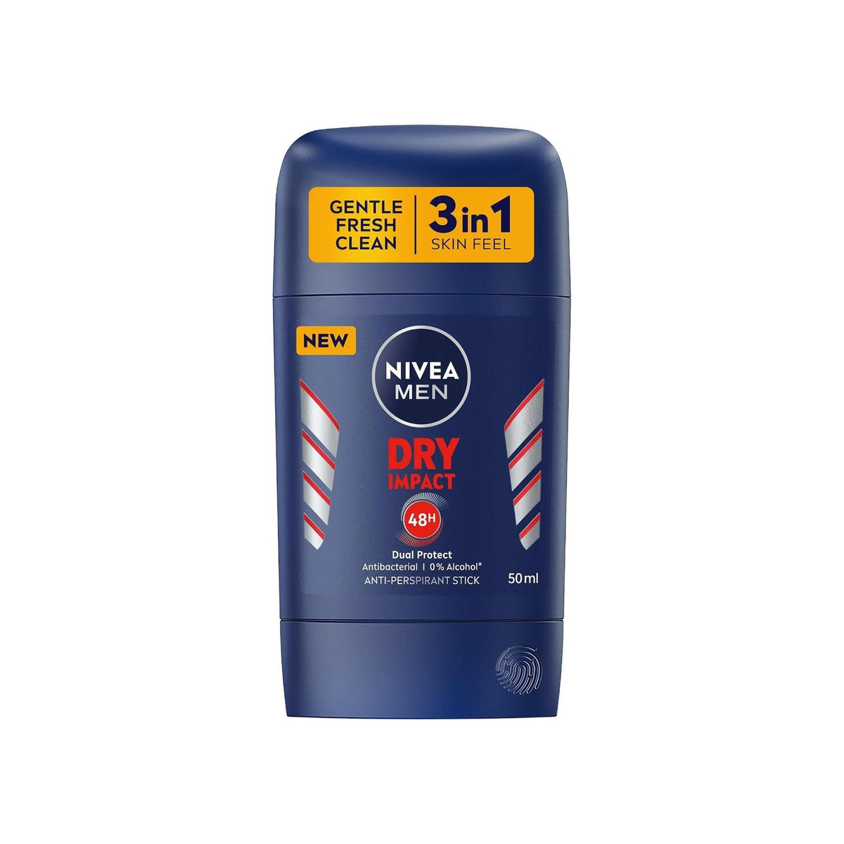 Refect Beauty Nivea Men Dry Impact anti-perspirant stick in a blue container with 48-hour sweat protection