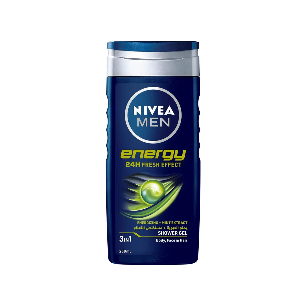 Refect Beauty Nivea Men Energy 3-in-1 shower gel bottle for body, face, and hair with mint extract