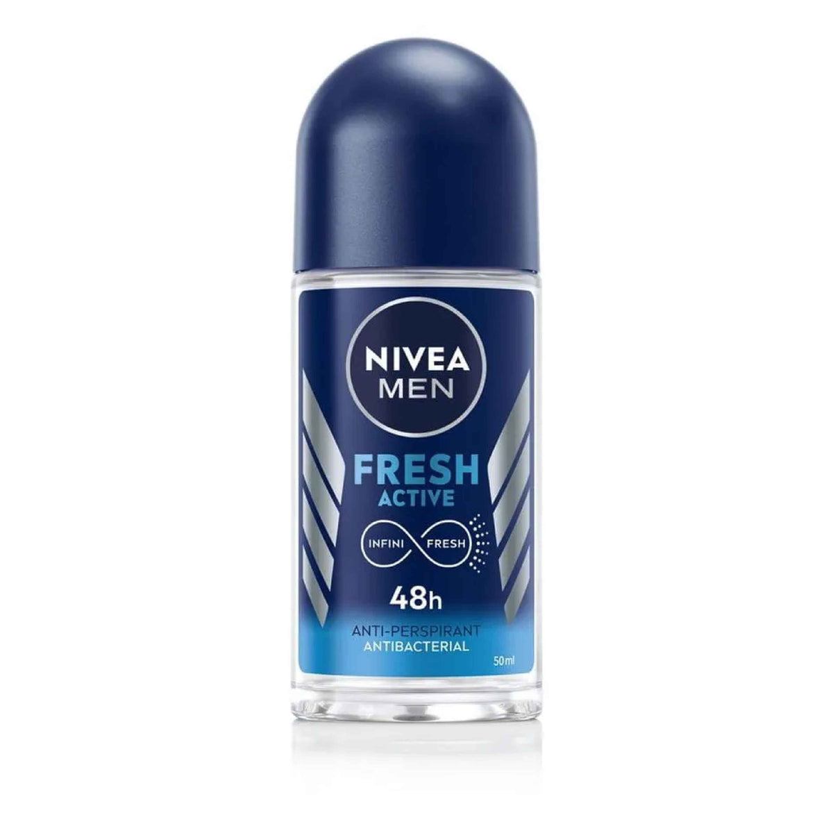 Refect Beauty Nivea Men Fresh Active 48h anti-perspirant roll-on deodorant in a blue and clear bottle