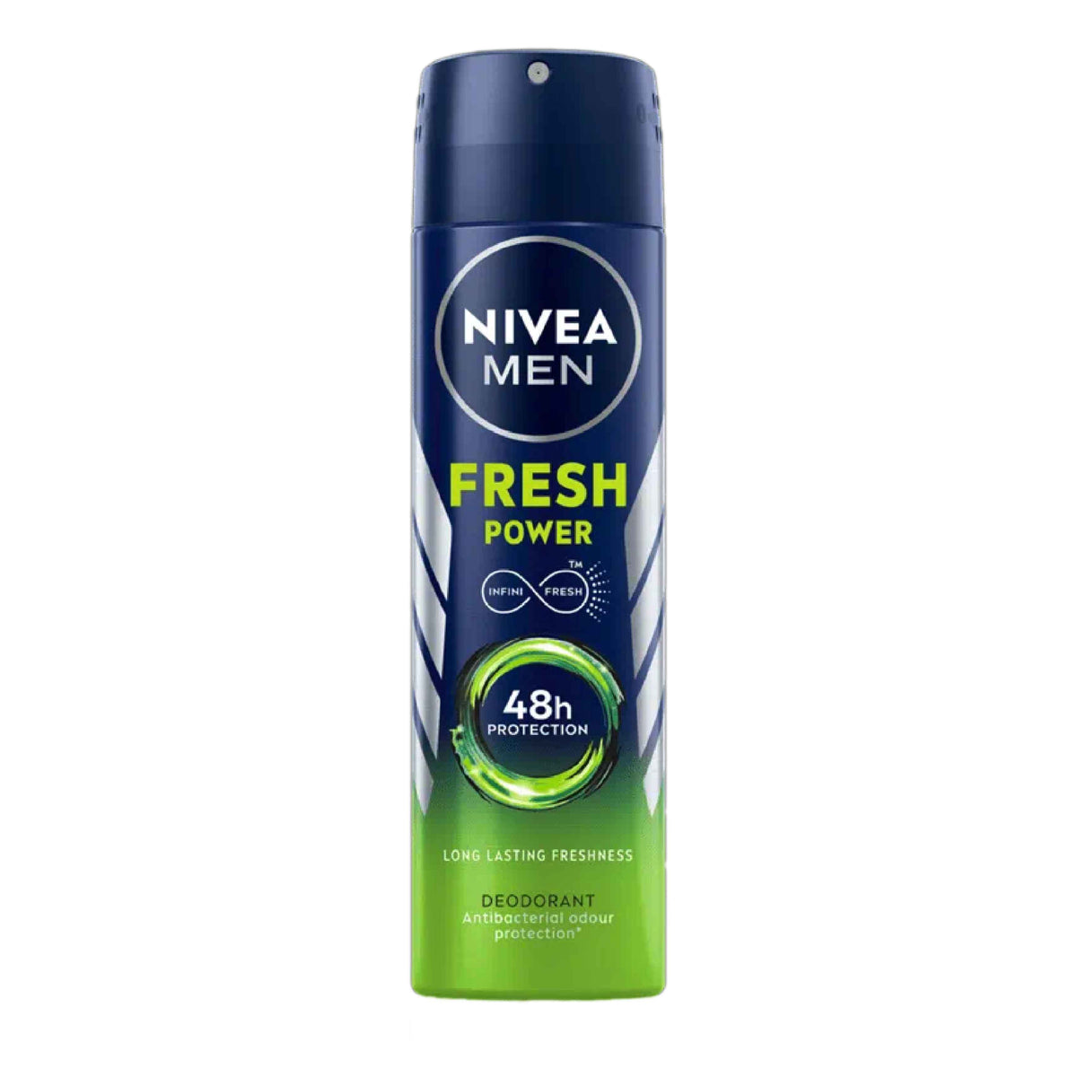 Refect Beauty Nivea Men Fresh Power deodorant body spray in a blue and green aerosol canister with 48h protection.