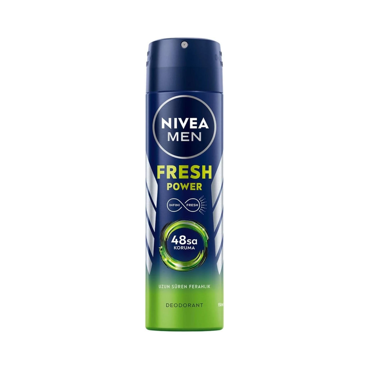 Refect Beauty Nivea Men Fresh Power deodorant body spray in a blue and green aerosol can with 48-hour protection.