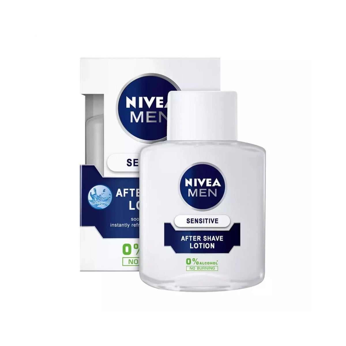 Refect Beauty Nivea Men Sensitive After Shave Fluid bottle and packaging for soothing irritated skin