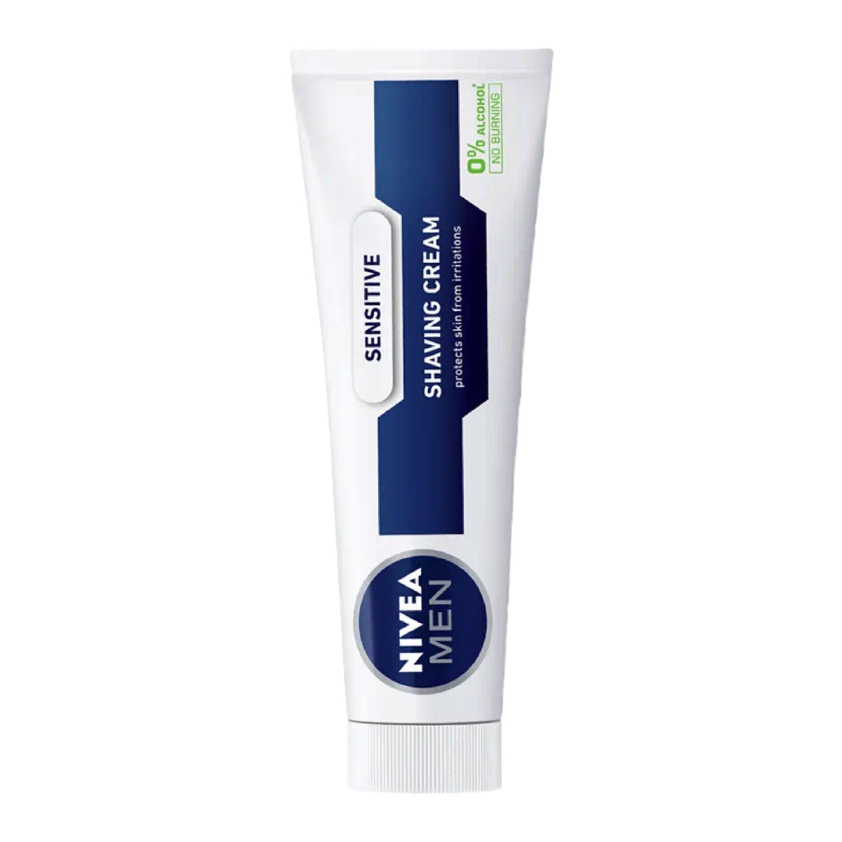Refect Beauty Nivea Men Sensitive Shaving Cream in a white and blue tube designed to soothe sensitive skin.