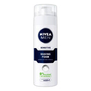 Refect Beauty Nivea Men Sensitive Shaving Foam in a white aerosol can designed to soothe sensitive skin