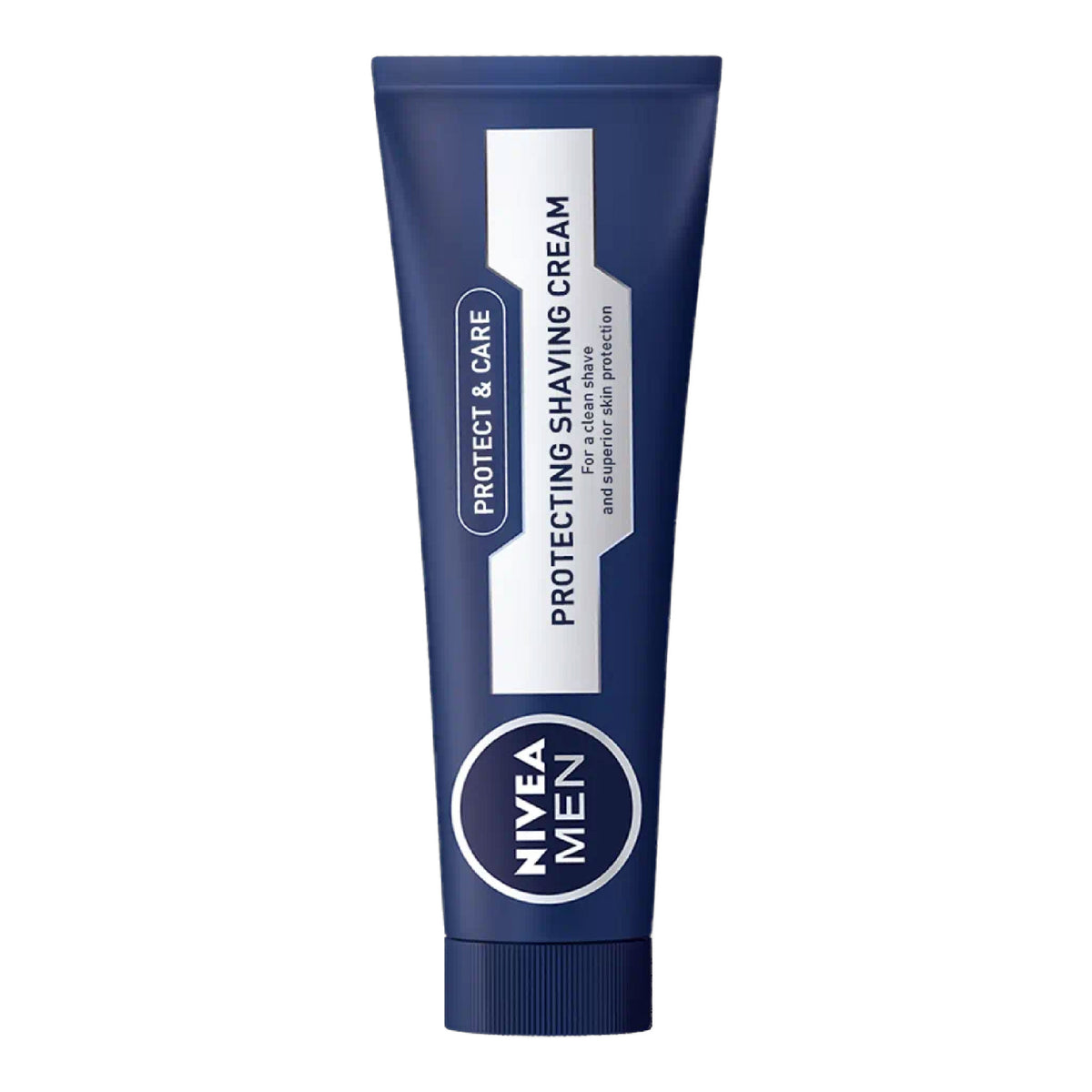 Refect Beauty Nivea Men Protect & Care shaving cream in a blue squeeze tube for smooth, irritation-free shaving.