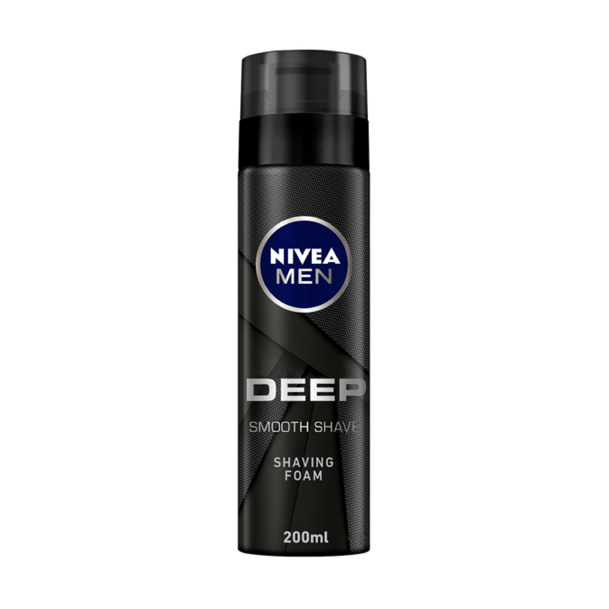 Refect Beauty Nivea Men Deep Smooth Shaving Foam in a black 200ml aerosol canister for a close and comfortable shave.