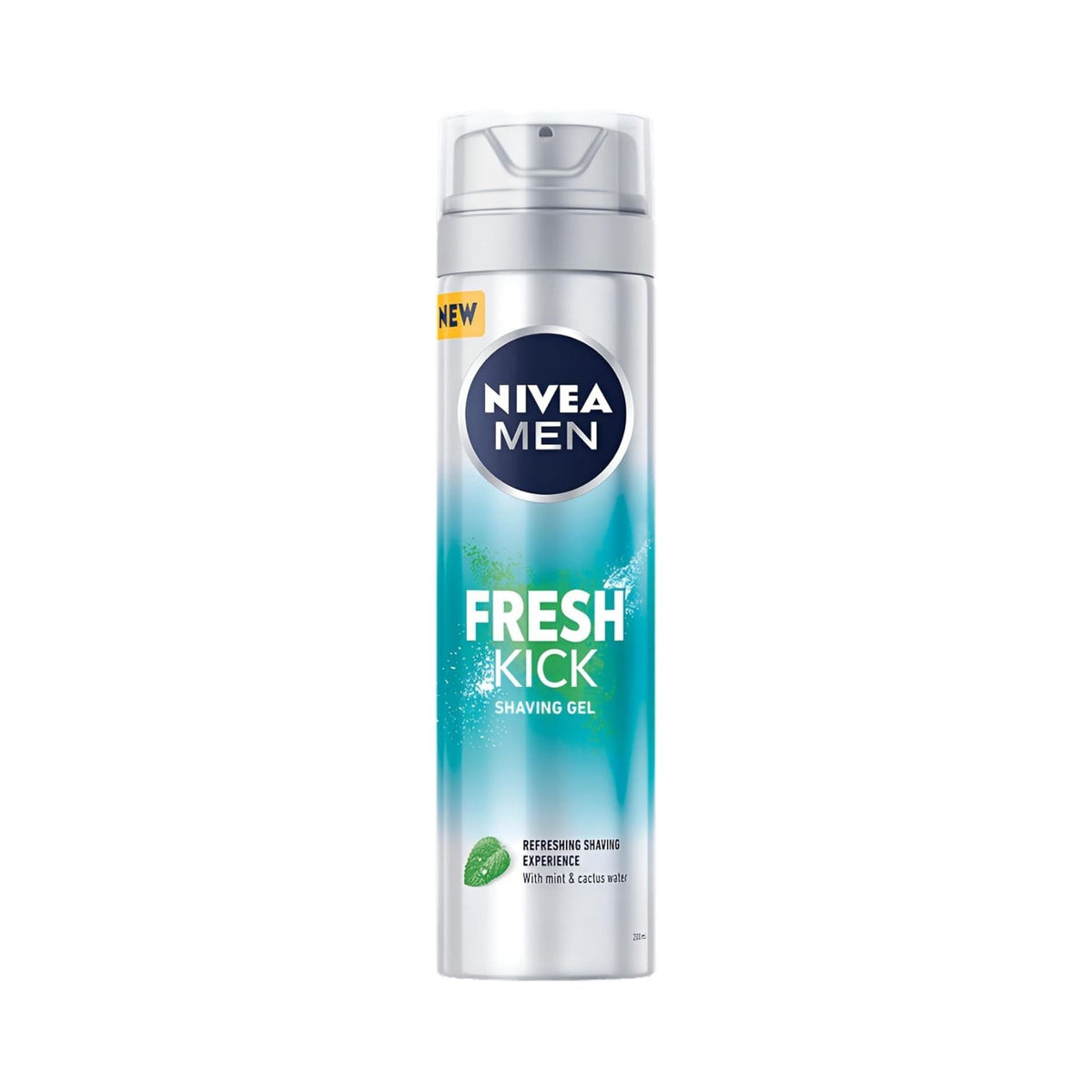 Refect Beauty NIVEA Men Fresh & Kick Shaving Gel with cooling mint extract in a blue and silver aerosol canister