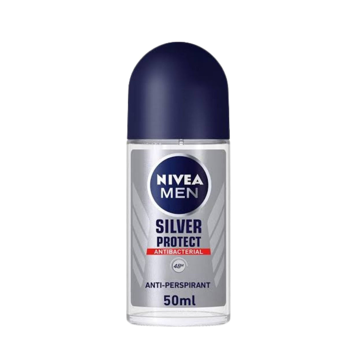 Refect Beauty Nivea Men Silver Protect roll-on anti-perspirant deodorant with silver ion technology in a 50ml bottle.