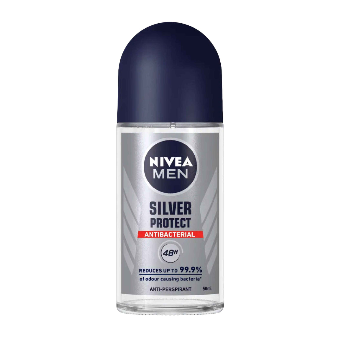 Refect Beauty Nivea Men Silver Protect roll-on anti-perspirant with antibacterial silver ions in a 50ml bottle