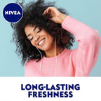 Refect Beauty Nivea Natural Fairness antiperspirant spray featuring a smiling woman in a pink sweater