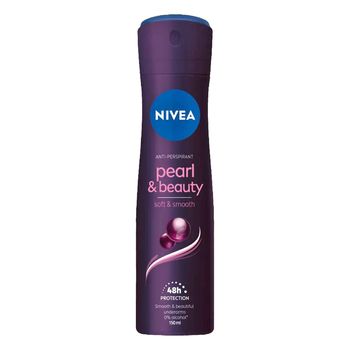 Refect Beauty Nivea Pearl & Beauty Black Pearl anti-perspirant spray for women in a dark purple 150ml bottle.