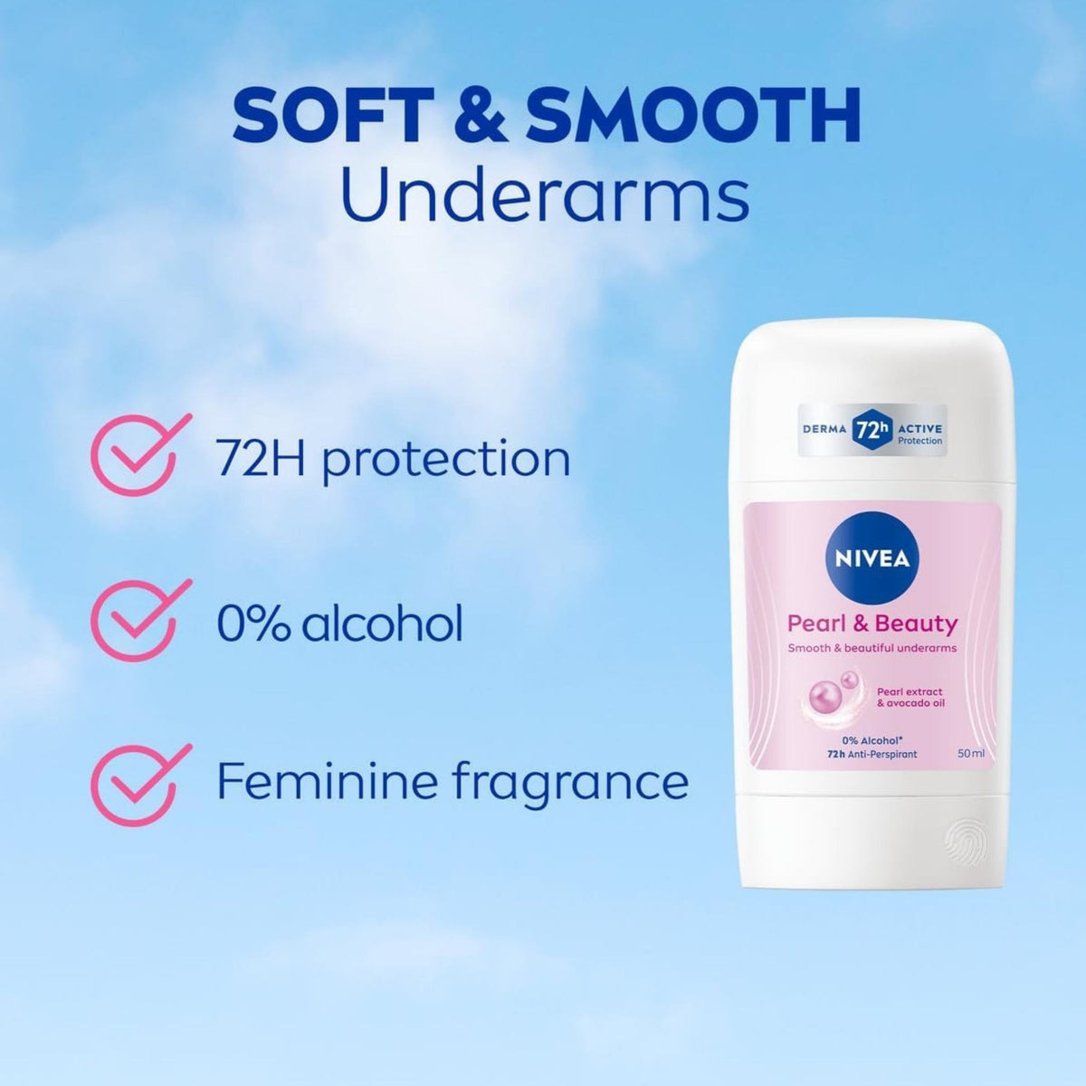Refect Beauty Nivea Pearl & Beauty anti-perspirant deodorant stick with 72-hour protection and pearl extract