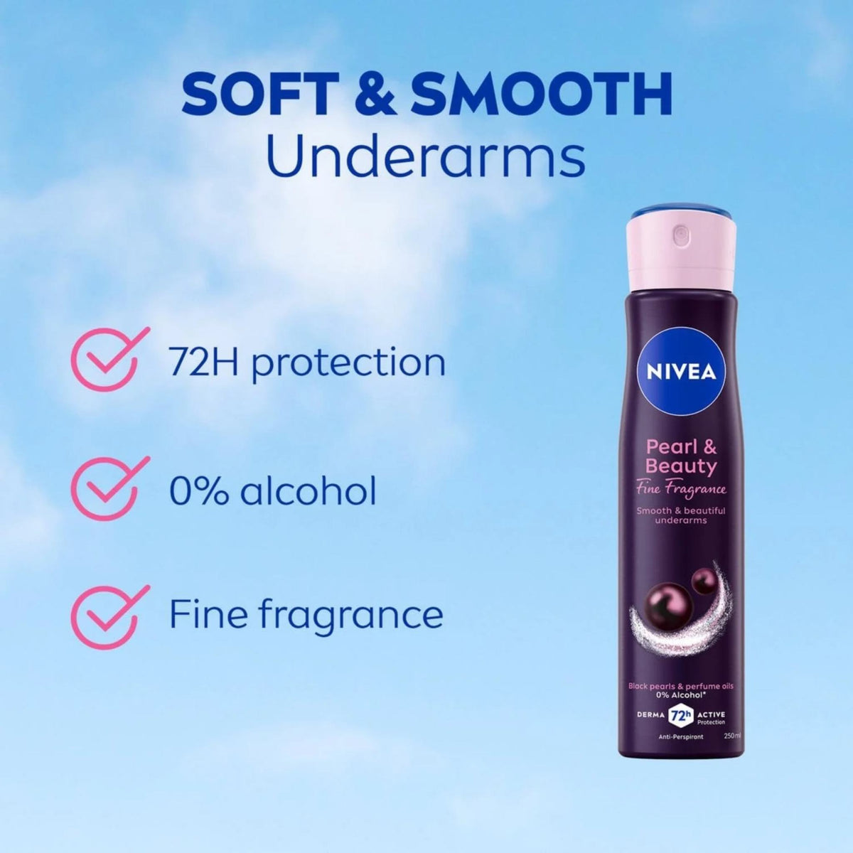 Refect Beauty Nivea Pearl & Beauty Black Pearl anti-perspirant spray with 72h protection and fine fragrance