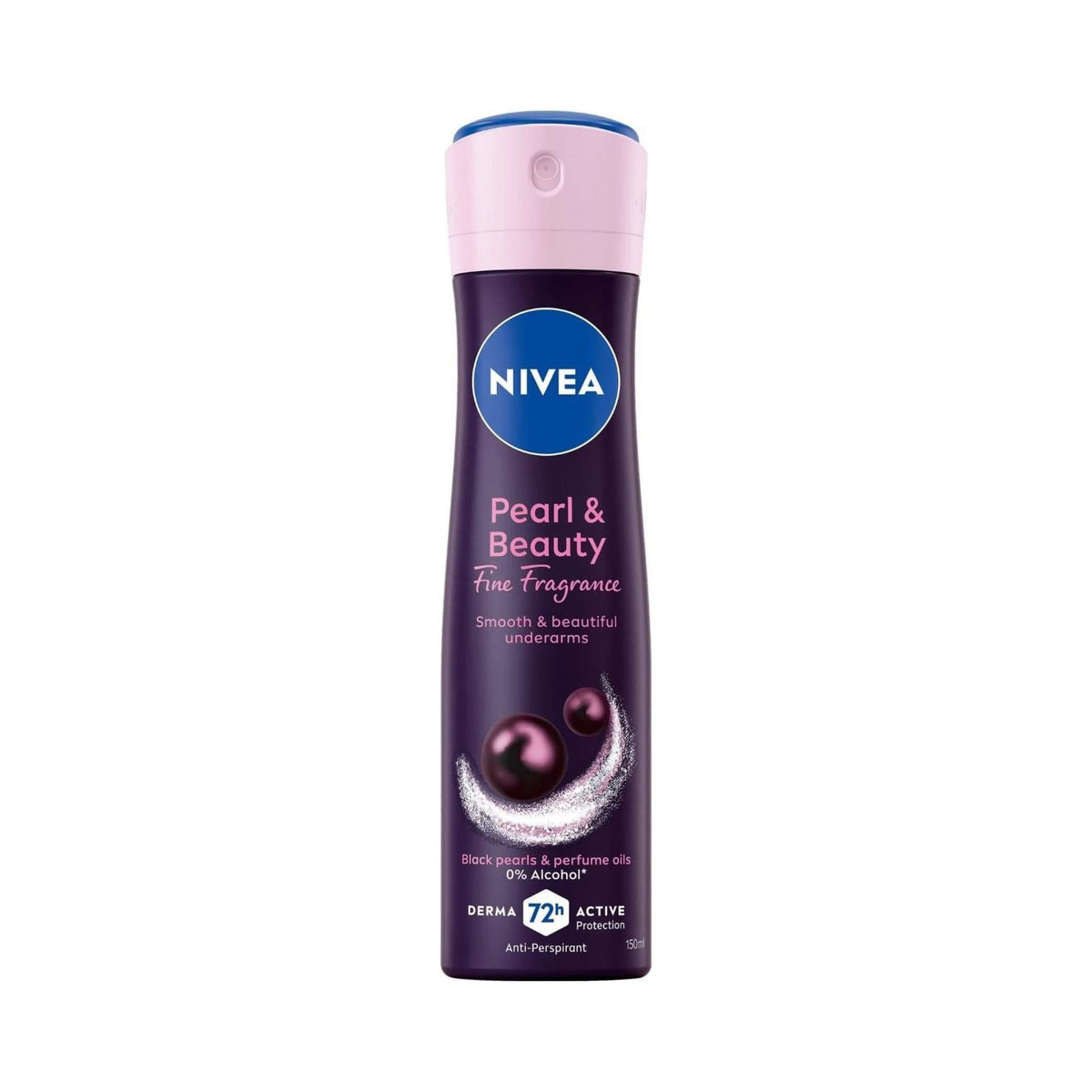Refect Beauty Nivea Pearl & Beauty Black Pearl anti-perspirant spray for women in a dark purple 150ml bottle.