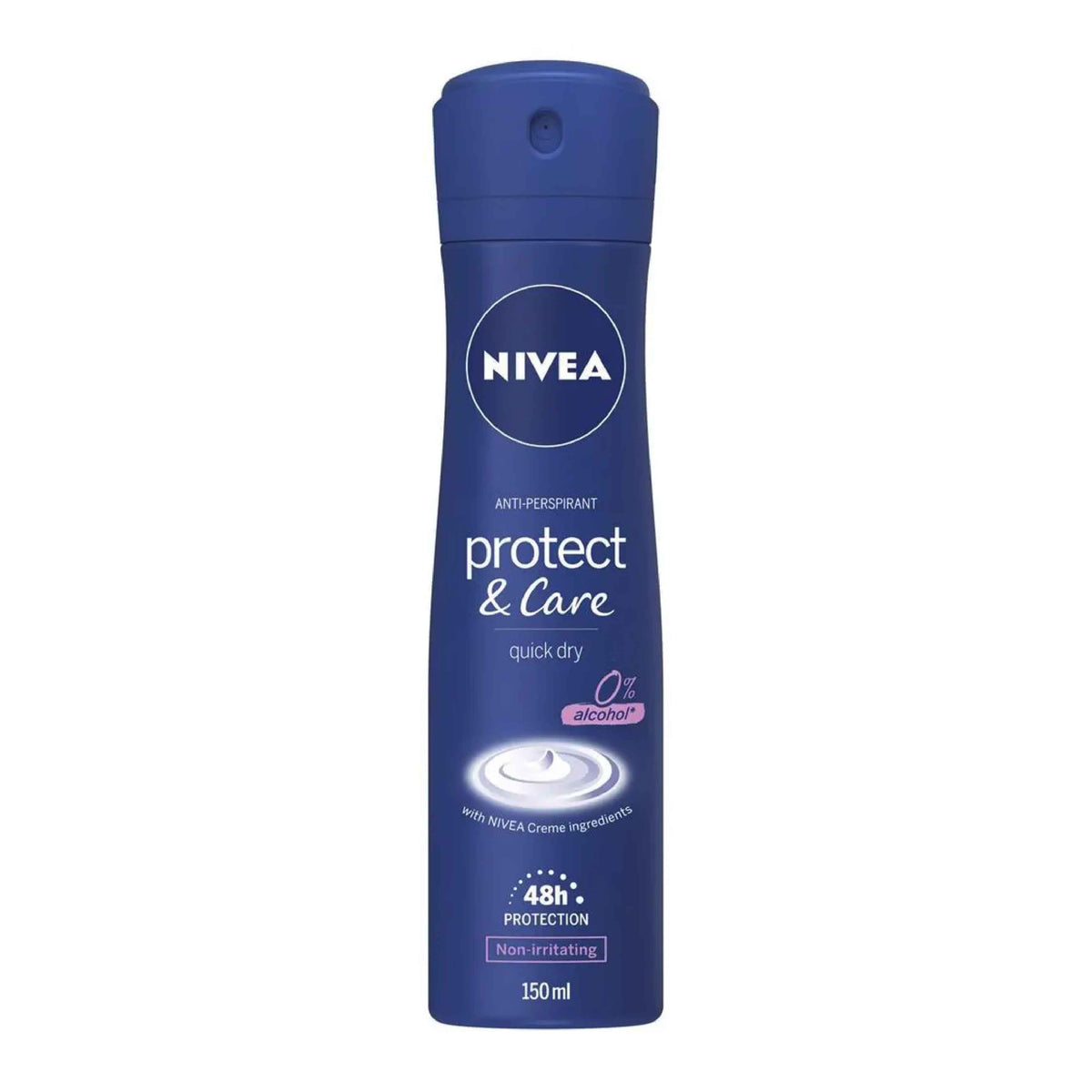 Refect Beauty Nivea Protect & Care anti-perspirant spray for women in a blue 150ml bottle with 48h protection.