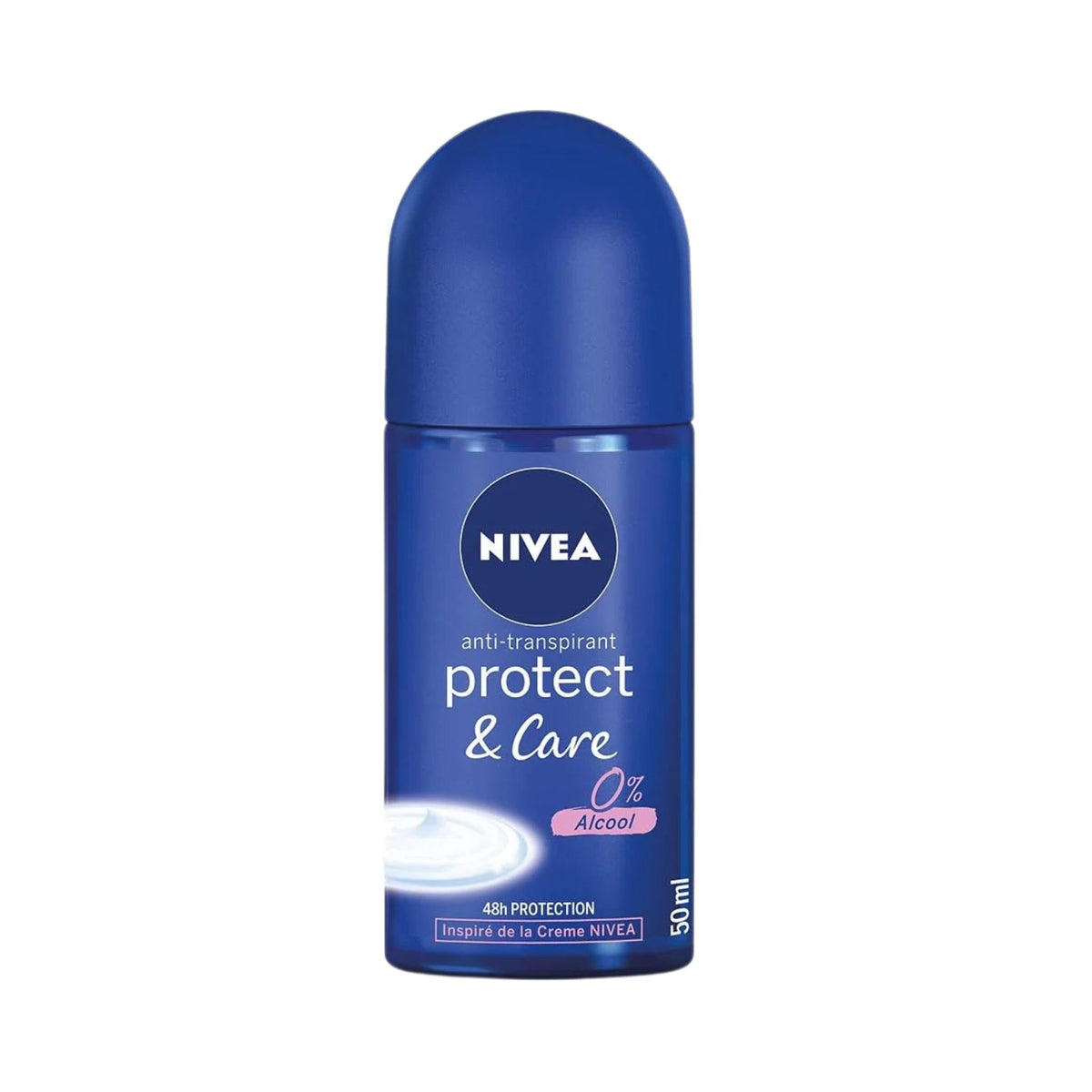 Refect Beauty Nivea Protect & Care anti-perspirant roll-on for women in a blue 50ml bottle.