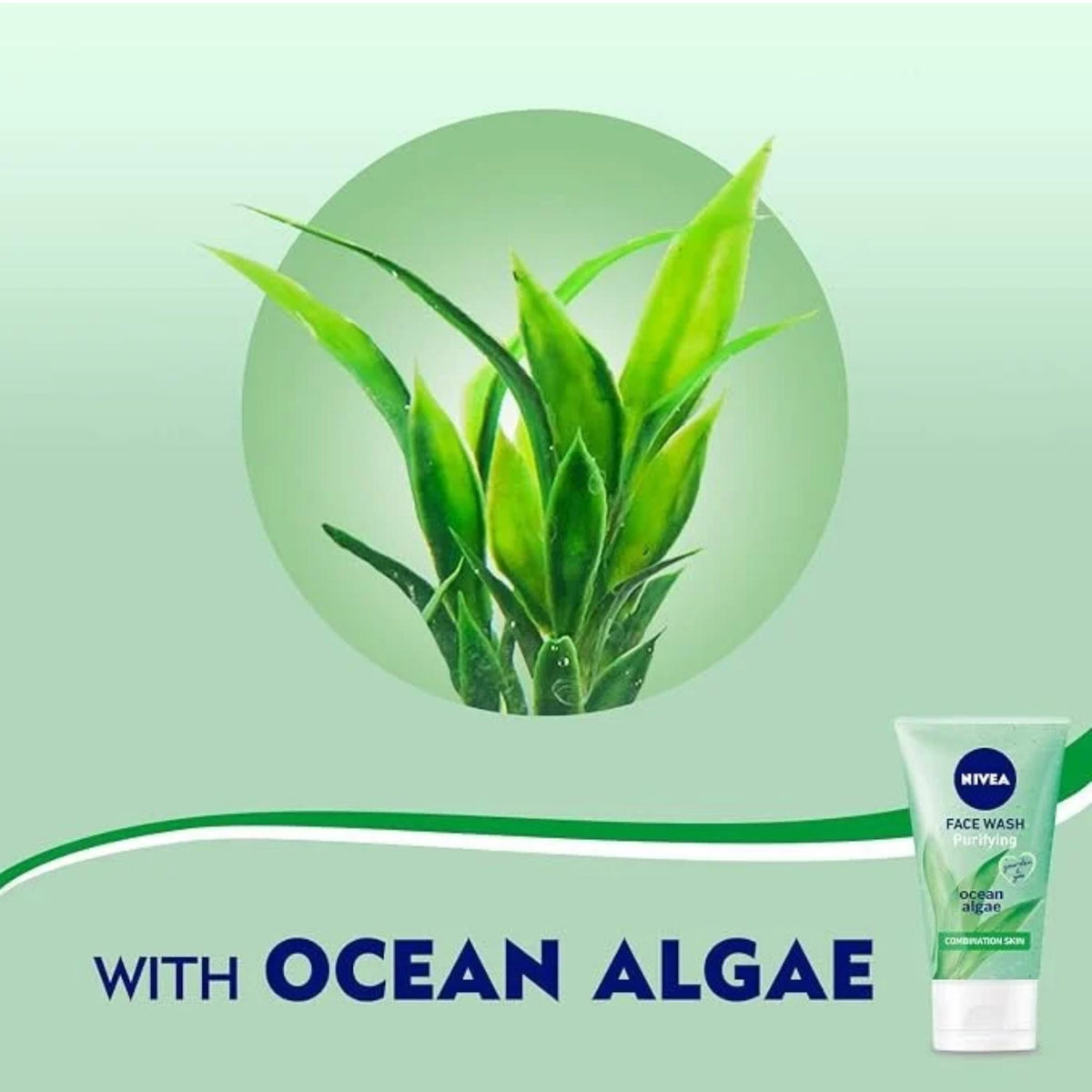 Refect Beauty Nivea Purifying Face Wash with ocean algae for combination to oily skin in a green squeeze tube