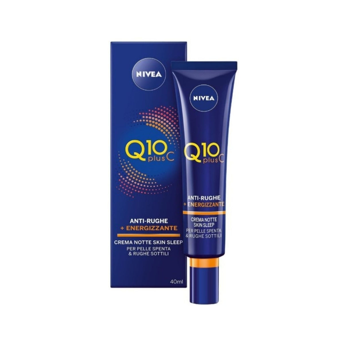 Refect Beauty Nivea Q10 Plus C anti-wrinkle night cream tube and box for energized, smoother skin.