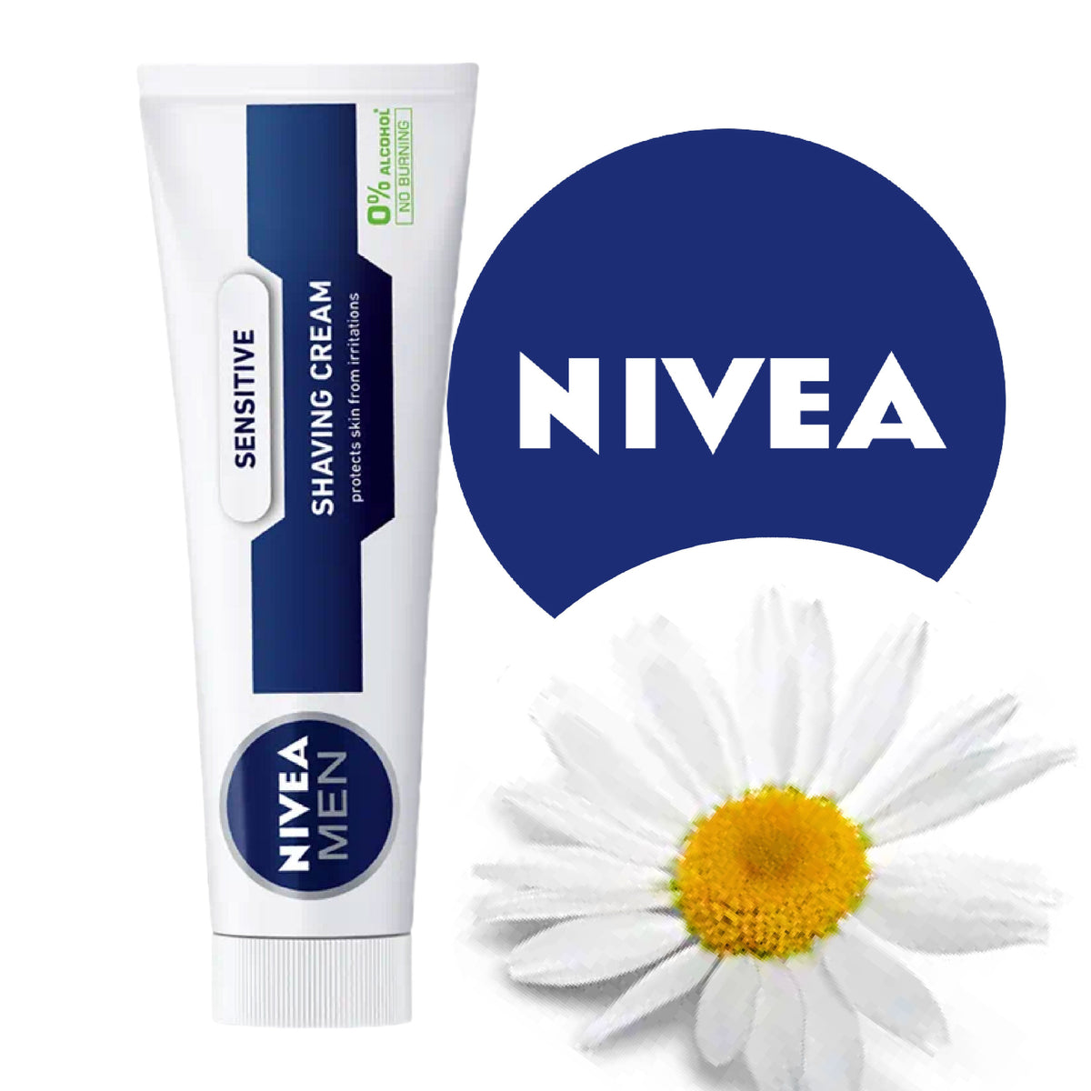 Refect Beauty Nivea Men Sensitive Shaving Cream tube for irritation-free shaving with soothing chamomile extract