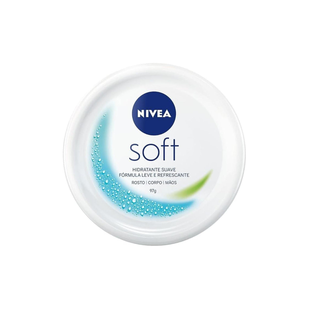 Refect Beauty Nivea Soft moisturizing cream in a white 97g jar for face, body, and hands with Vitamin E and Jojoba Oil