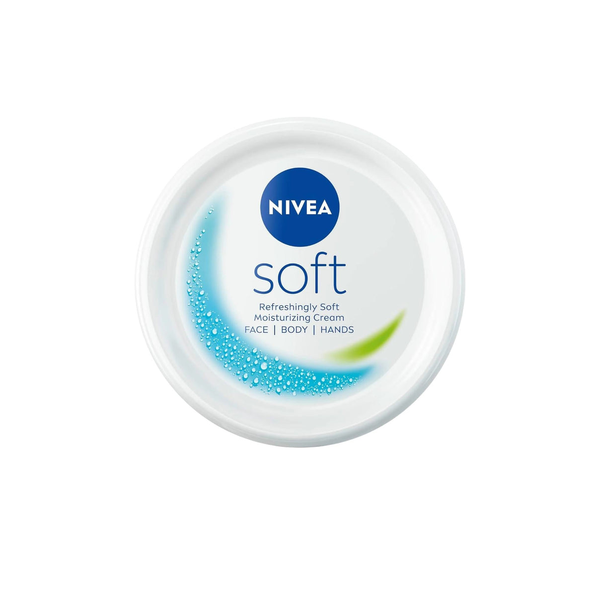 Refect Beauty Nivea Soft refreshing and moisturizing cream in a white round jar for face, body, and hands.
