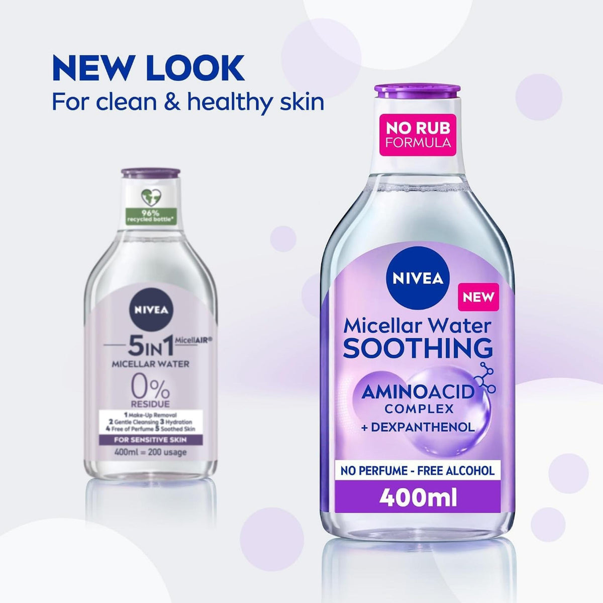 Refect Beauty Nivea Soothing Micellar Water 400ml bottle for gentle makeup removal on sensitive skin