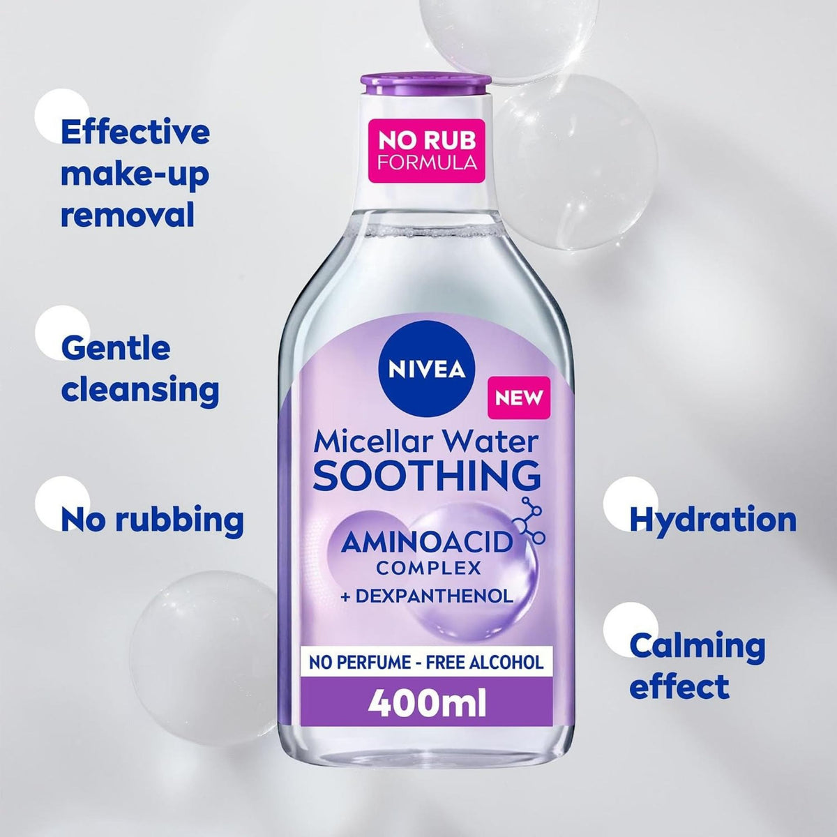 Refect Beauty Nivea Soothing Micellar Water 400ml bottle for gentle makeup removal and skin hydration