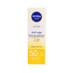 Refect Beauty Nivea Sun Anti-Age Q10 SPF 50 face cream box for normal to dry skin