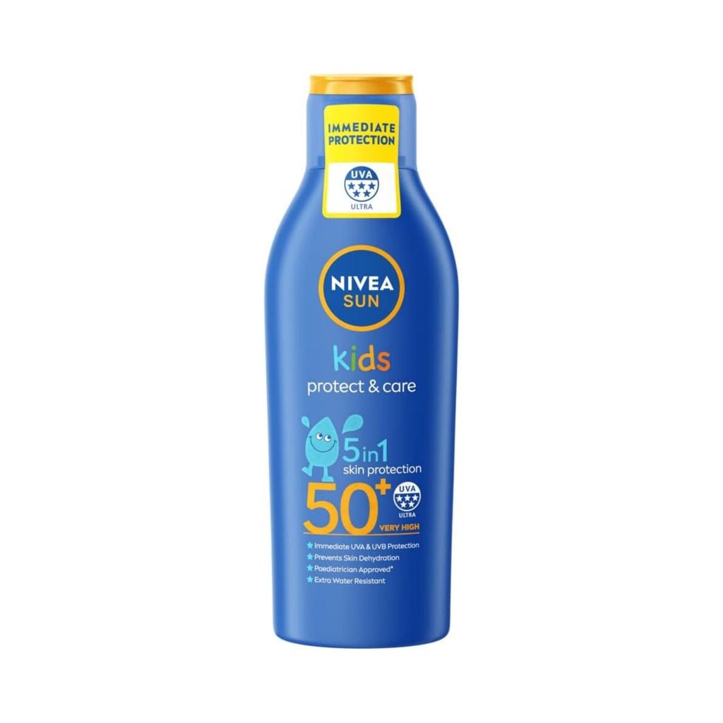 Refect Beauty Nivea Sun Kids Protect & Care SPF 50+ lotion bottle for high UVA/UVB sun protection for children