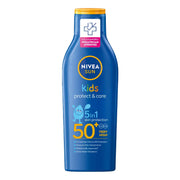 Refect Beauty Nivea Sun Kids Protect & Care SPF 50+ sunscreen lotion bottle for delicate skin