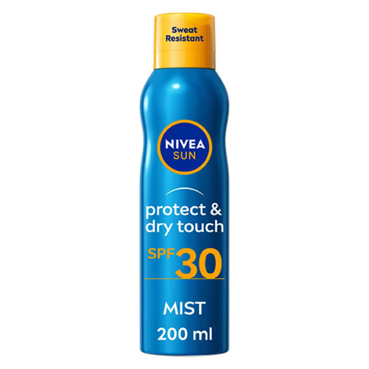 Refect Beauty Nivea Sun Protect & Dry Touch SPF 30 mist sunscreen in a blue 200ml spray bottle