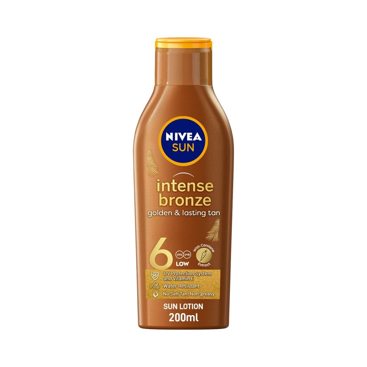 Refect Beauty NIVEA Sun Tan and Protect carotene tanning lotion with SPF 6 in a brown 200ml bottle