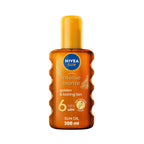 Refect Beauty Nivea Sun Intense Bronze tanning oil spray with SPF 6 and carotene extract in a 200ml bottle.