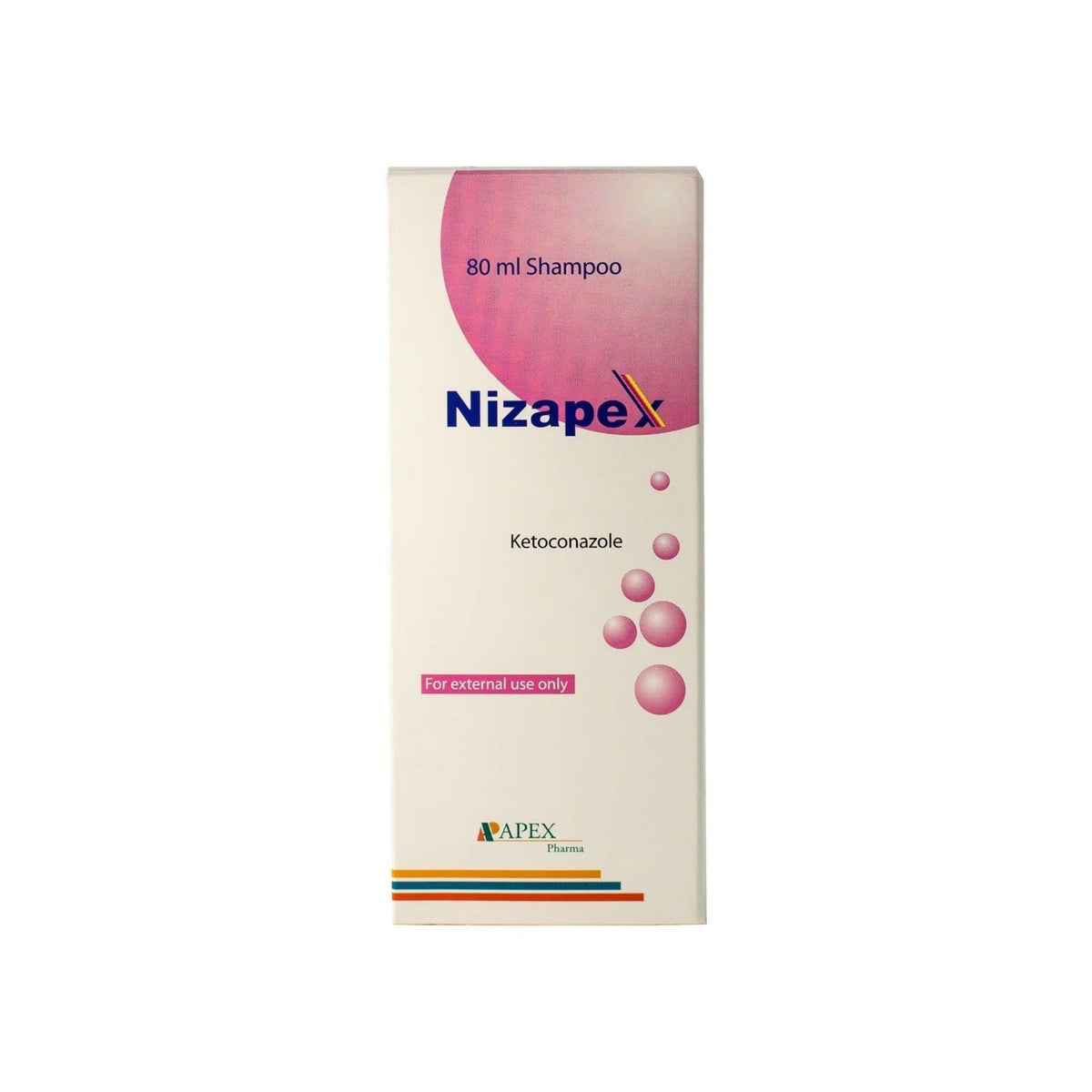 Refect Beauty Nizapex 80ml anti-dandruff shampoo bottle with 2% ketoconazole for therapeutic scalp care.