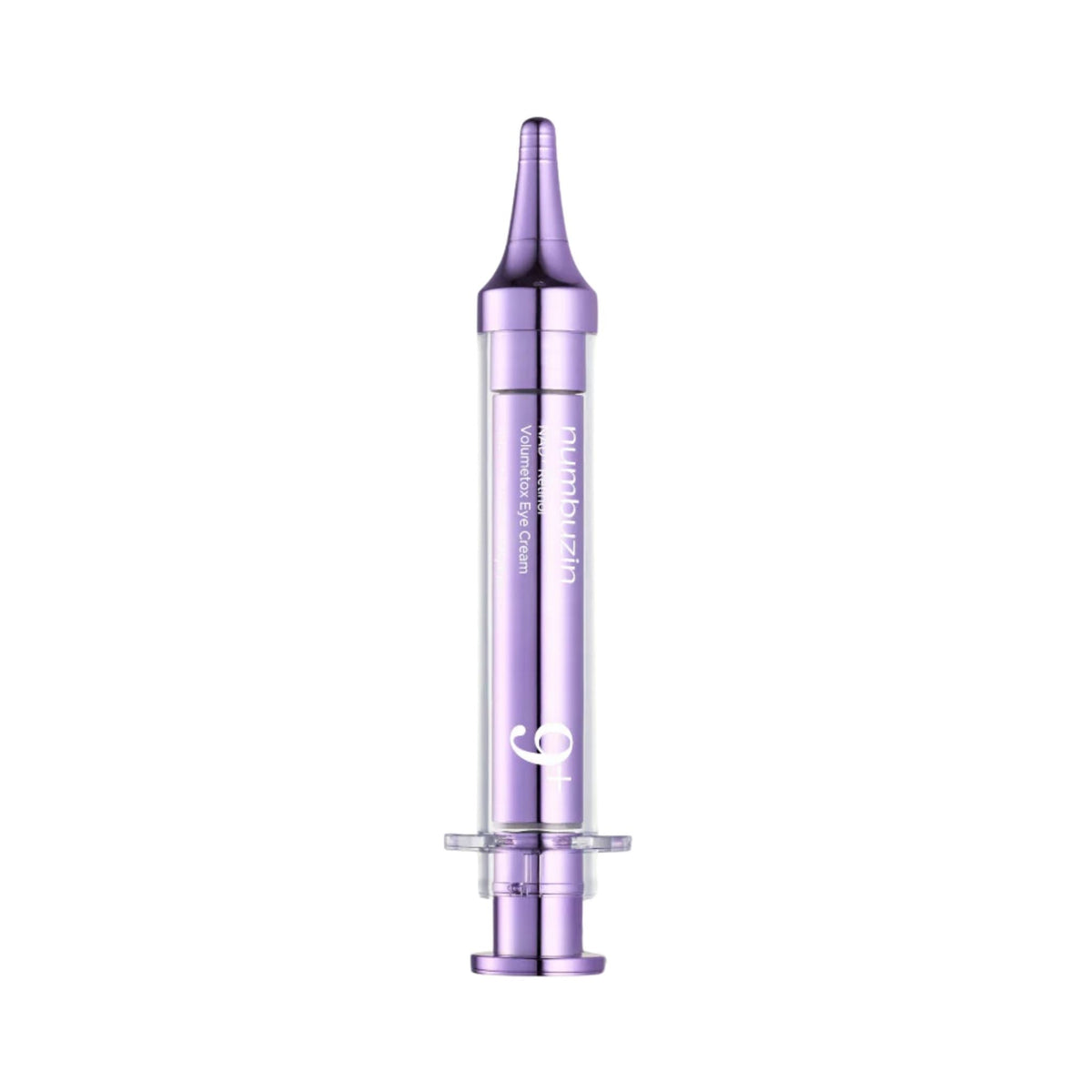 Refect Beauty Numbuzin No.9 NAD+ Retinol Volumetox Eye Cream in a purple syringe-style applicator
