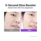 Refect Beauty Numbuzin No. 9 NAD+ PDRN Glow Boosting Toner before and after skin radiance comparison